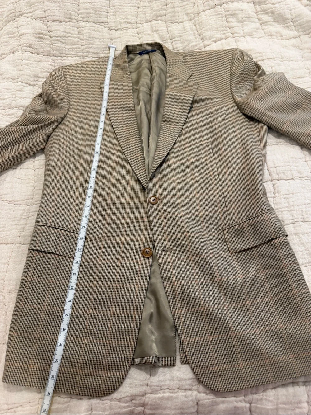 Brooks Brothers Regent Ethomas Silk and Wool Brown Houndstooth Check Blazer